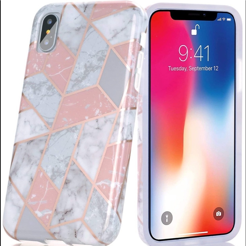BAISRKE Geometric Marble Case for iPhone X & XS